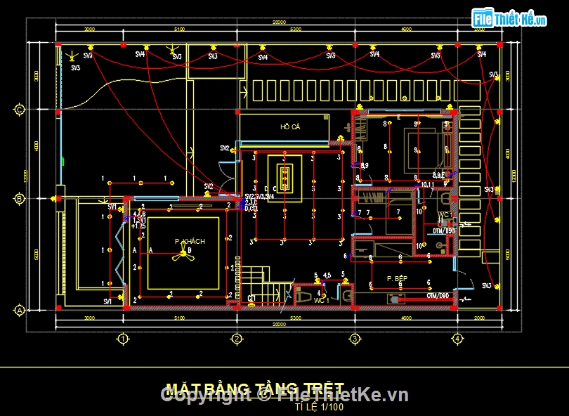 me villa,ME biệt thự,bản vẽ điện nước biệt thự 3 tầng